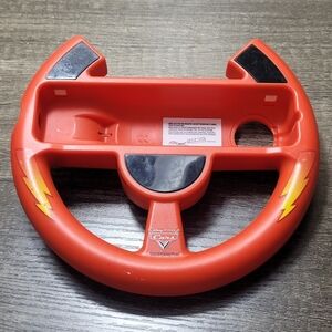 Disney Pixar Cars Lightning McQueen Red Racing Wheel For Wii Rare